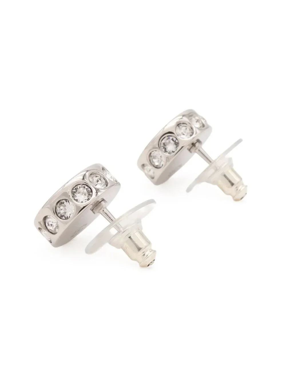 Chanel CC Logo Stud Earrings Round